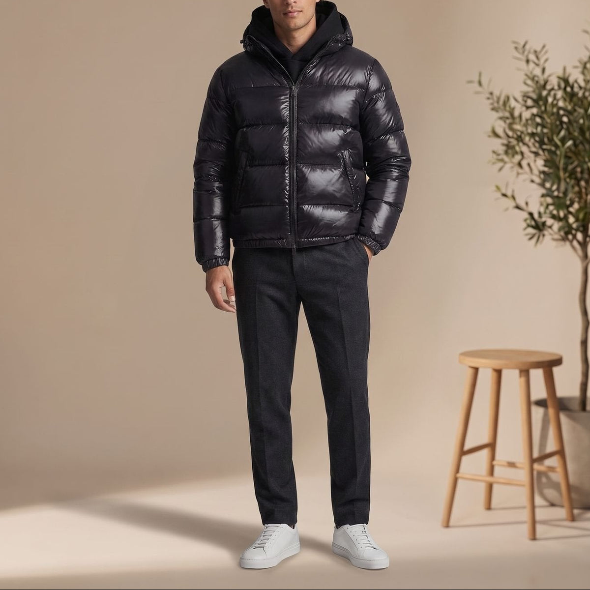 Raylan - Men's Quilted Puffer Jacket with Hood