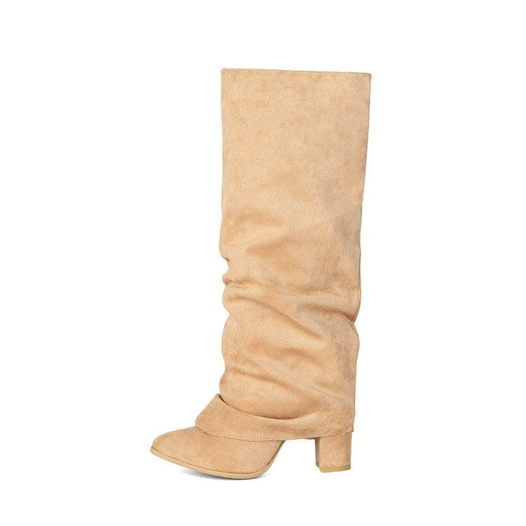 Rayne - Women’s Slouchy Knee High Heeled Boots 4