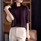 Rebecca – Women’s Crew Neck Half Sleeve Formal Blouse 4