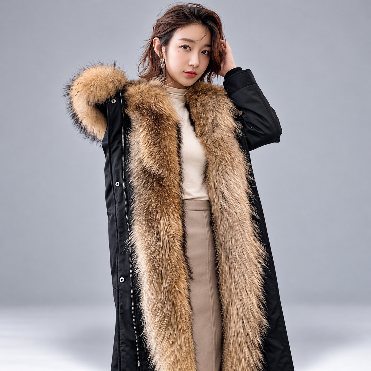Rebecca - Women's Faux Fur Lined Winter Coat