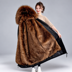 Rebecca - Women's Faux Fur Lined Winter Coat