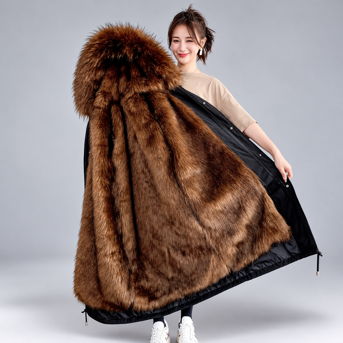 Rebecca - Women's Faux Fur Lined Winter Coat