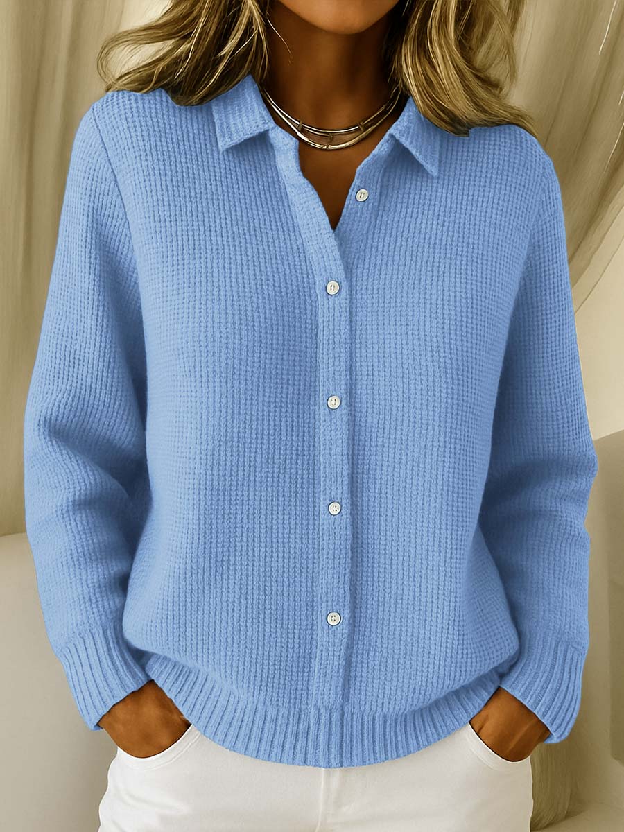 Reese - Women's Ribbed Button-Up Cardigan