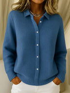 Reese - Women's Ribbed Button-Up Cardigan