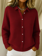 Reese - Women's Ribbed Button-Up Cardigan