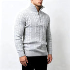 Robert - Men's Ribbed Quarter-Zip Knit Sweater 3