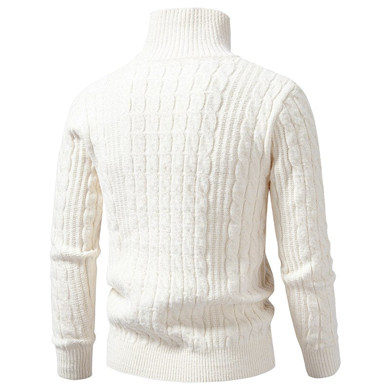Robert - Men's Ribbed Quarter-Zip Knit Sweater 5
