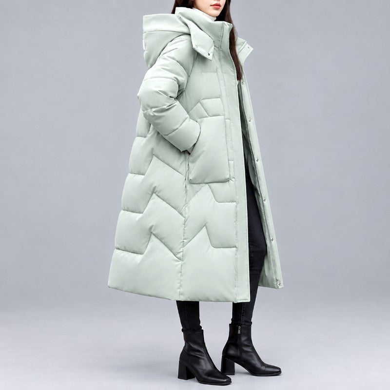 Rochel - Women's Long Hooded Puffer Coat with Pockets 3