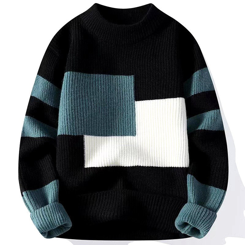 Romeo - Men's Color Block Crew Neck Sweater 3