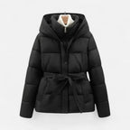 Rosalind - Women's Quilted Puffer Jacket with Belted Waist