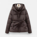 Rosalind - Women's Quilted Puffer Jacket with Belted Waist