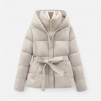 Rosalind - Women's Quilted Puffer Jacket with Belted Waist
