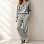 Rosalind - Women's Striped V-Neck Wide Leg Matching Set 4