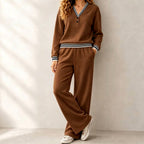 Rosalind - Women's Striped V-Neck Wide Leg Matching Set 5