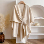 Rosalyn - Women's Wrap Cape Poncho with Tie Waist