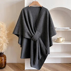 Rosalyn - Women's Wrap Cape Poncho with Tie Waist