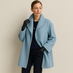 Roselyn - Women's Classic Wool Coat with Oversized Collar