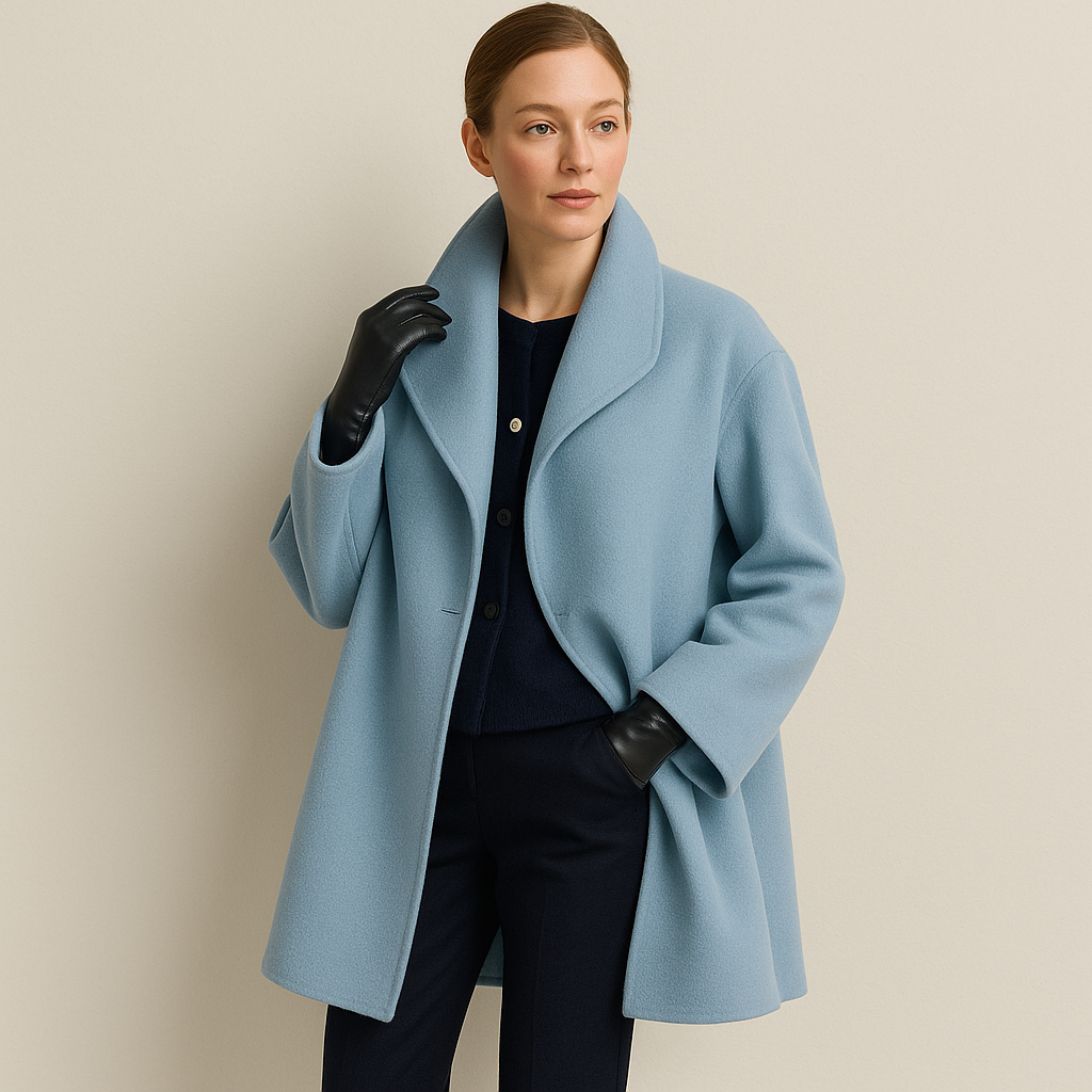 Roselyn - Women's Classic Wool Coat with Oversized Collar
