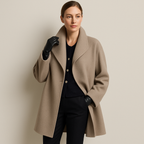 Roselyn - Women's Classic Wool Coat with Oversized Collar