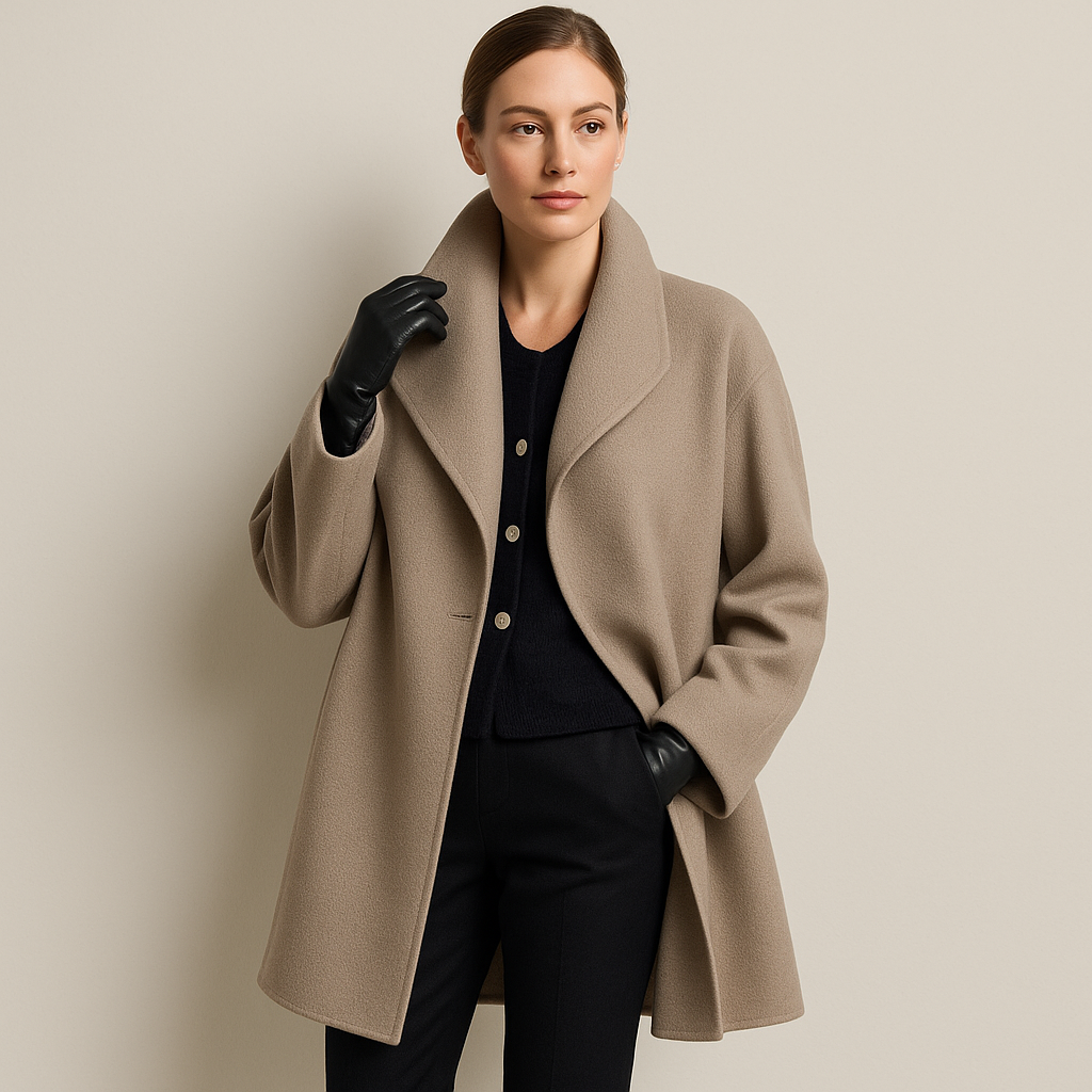 Roselyn - Women's Classic Wool Coat with Oversized Collar
