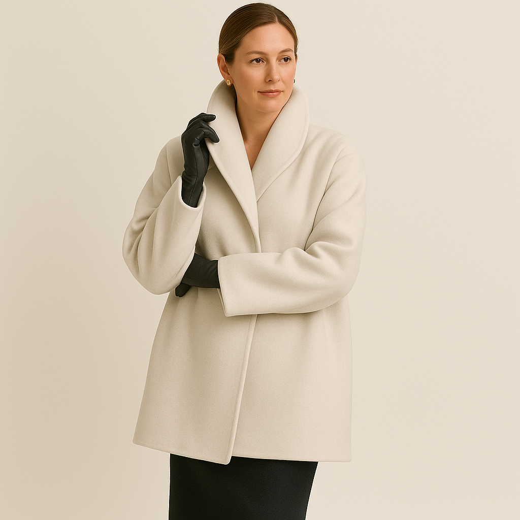 Roselyn - Women's Classic Wool Coat with Oversized Collar