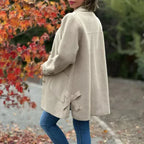 Rosemary - Women's Button-Front Wool Coat with Notch Lapels