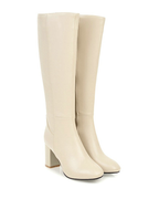 Rosemary - Women's Knee-High Leather Block Heel Boots