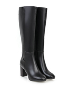Rosemary - Women's Knee-High Leather Block Heel Boots
