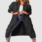 Rosemary - Women's Long Textured Knit Open Cardigan