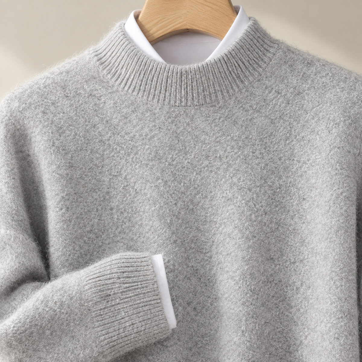 Rowan - Men's Brushed Crewneck Pullover with Ribbed Trim