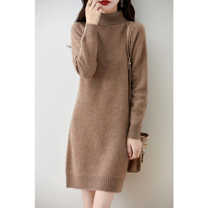 Sally - Women's Turtleneck Knit Dress 11