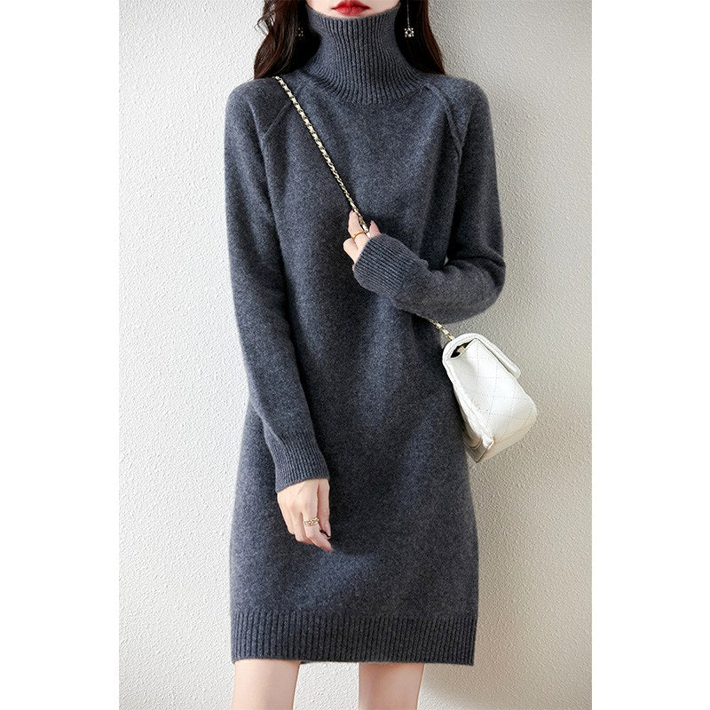 Sally - Women's Turtleneck Knit Dress 3