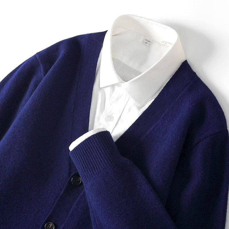 Samuel - Men's Wool V-Neck Cardigan  2