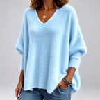 Shannon - Women's Fuzzy V-Neck Oversized Sweater 3