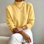 Sheryl - Women's Mock Neck Relaxed Knit Sweater 2