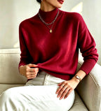 Sheryl - Women's Mock Neck Relaxed Knit Sweater 4