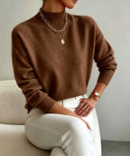 Sheryl - Women's Mock Neck Relaxed Knit Sweater 6