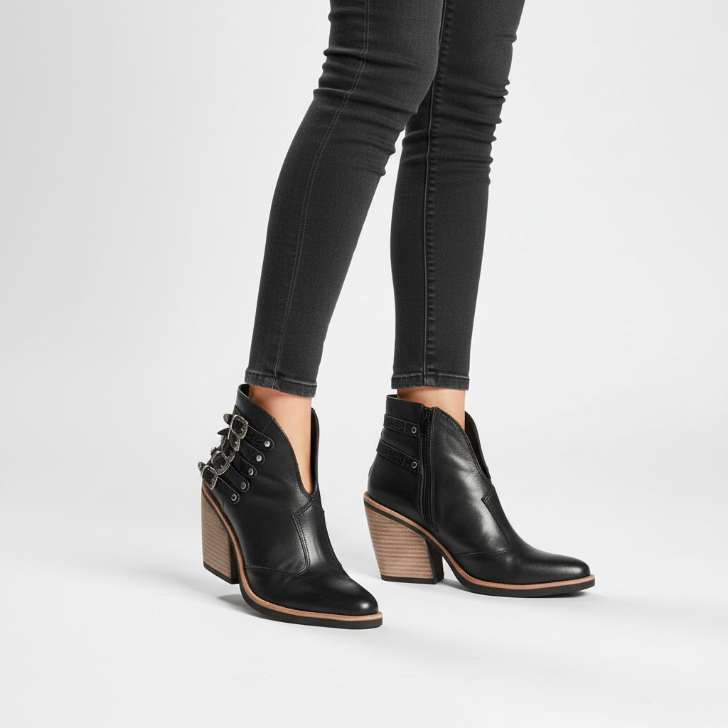 Sienna - Women's Lace-Up Block Heel Bootie