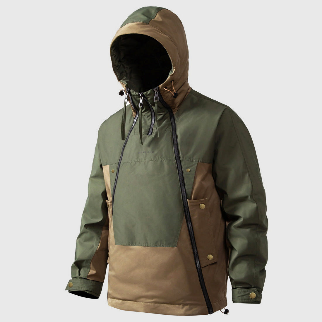 Silas - Men's Down Insulated Hooded Half-Zip Jacket