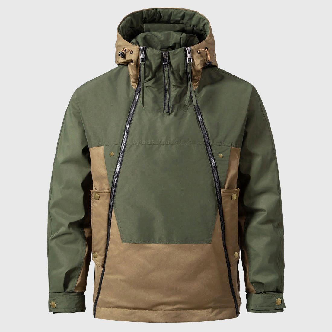 Silas - Men's Down Insulated Hooded Half-Zip Jacket