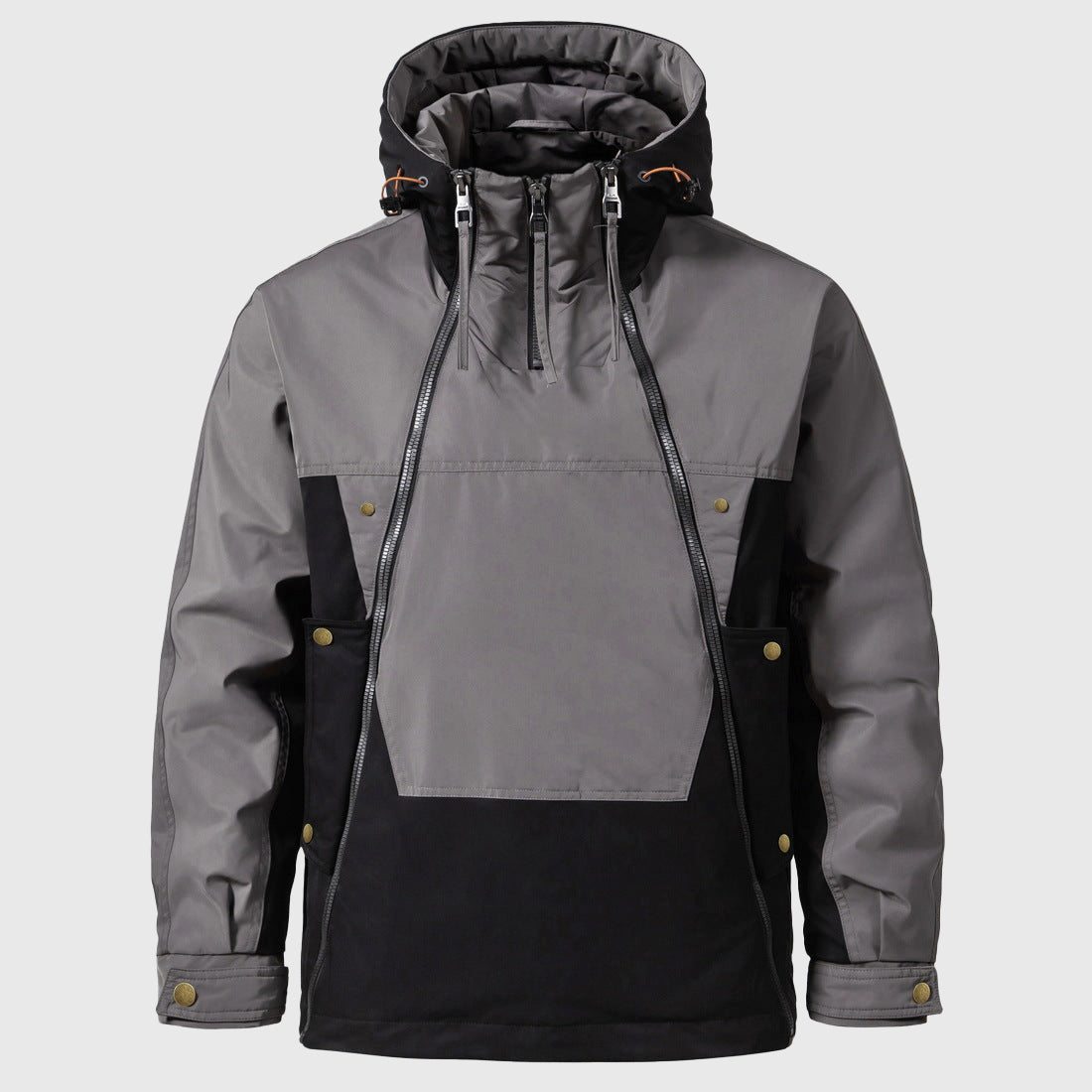 Silas - Men's Down Insulated Hooded Half-Zip Jacket