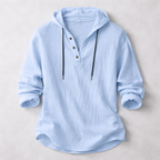 Silas - Men's Linen-Blend Hoodie Shirt