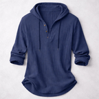 Silas - Men's Linen-Blend Hoodie Shirt