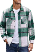 Simon - Men's Plaid Button-Front  Jacket
