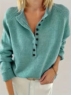 Sloane - Women's Half-Button Pullover Sweater