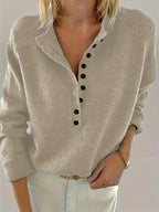 Sloane - Women's Half-Button Pullover Sweater