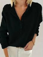 Sloane - Women's Half-Button Pullover Sweater