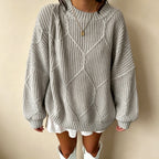 Solen - Women's Chunky Cable Knit Oversized Sweater 3