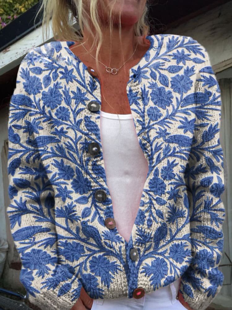 Sophia - Women's Floral Cardigan with Button Front