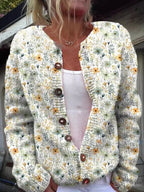 Sophia - Women's Floral Cardigan with Button Front